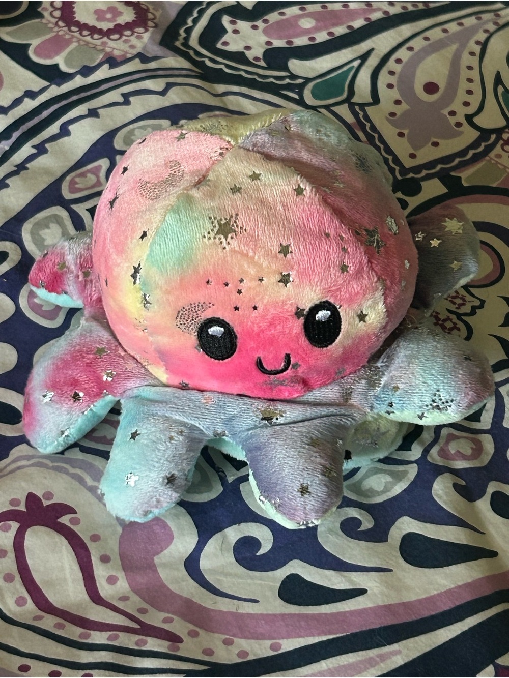 Plush Tie-Dye Reversible Octopus Stuffed Animal - Multicolor